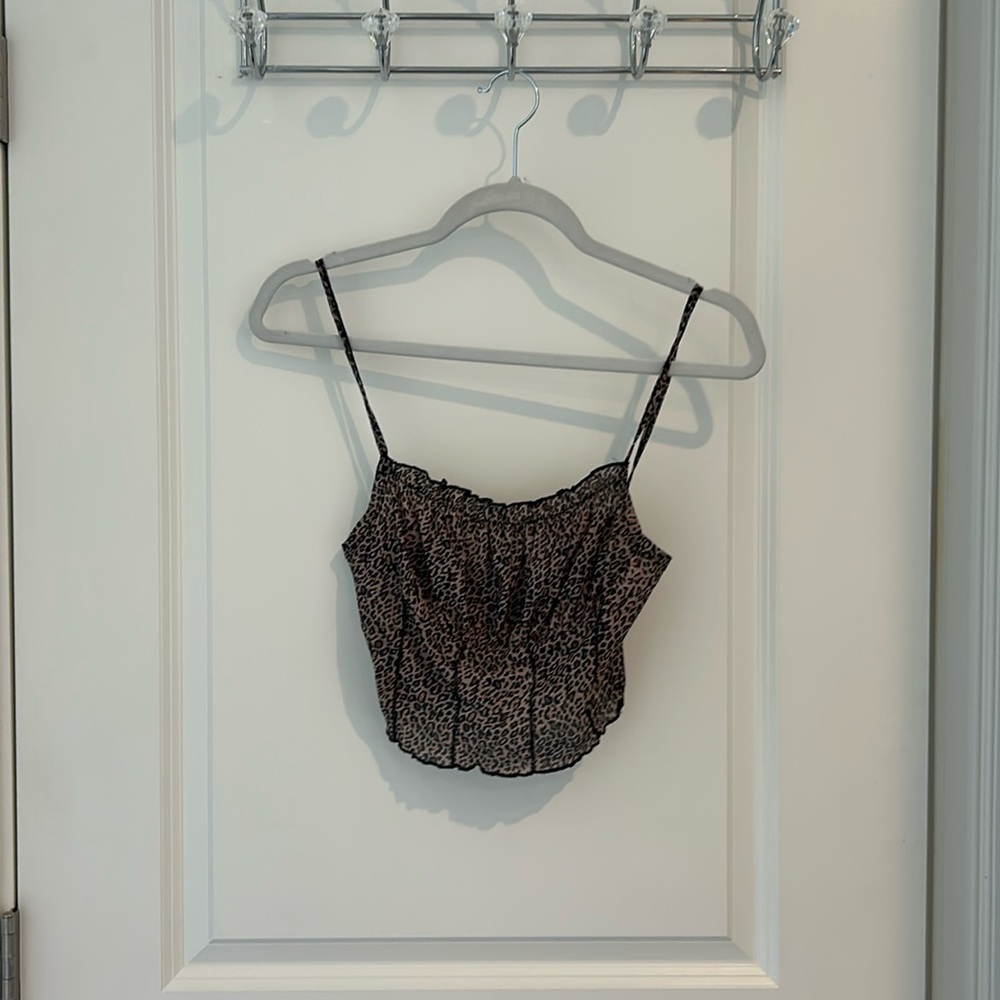 Sheer Leopard Crop Top